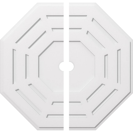 Ekena Millwork Westin Architectural Grade PVC Contemporary Ceiling Medallion, Two Piece, 40"OD x 3"ID x 16"C x 1"P CMP40WN2-03000